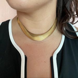 SOLD // VINTAGE brass slip on choker necklace